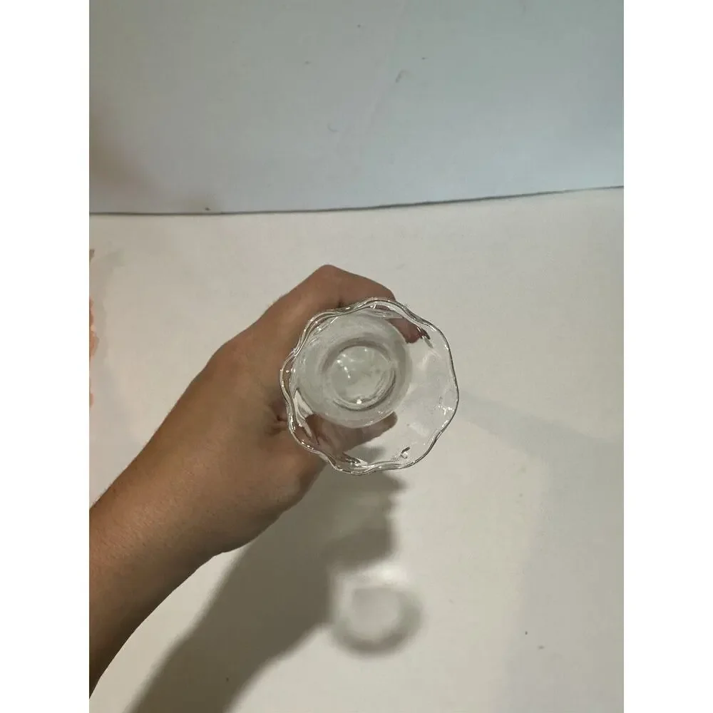 Princess House handblown handcut glass Crystal Heritage Vase footed‎ Vase etched